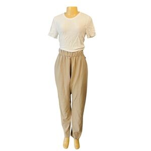 Zara Sz M Women Wide leg pants Khaki Maternity